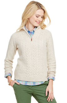 Donegal Cable 1/4-Zip Sweater