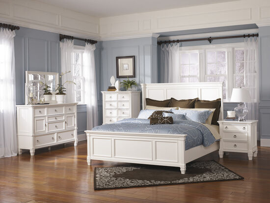 Ashley Prentice White Panel Bed | Mathis Brothers Furniture