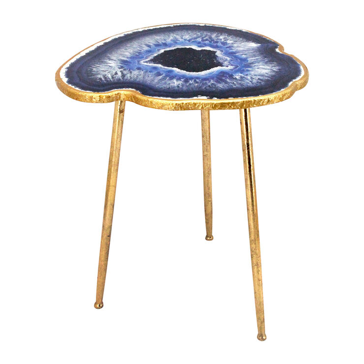 Gold and Blue Metal Agate Table - At Home