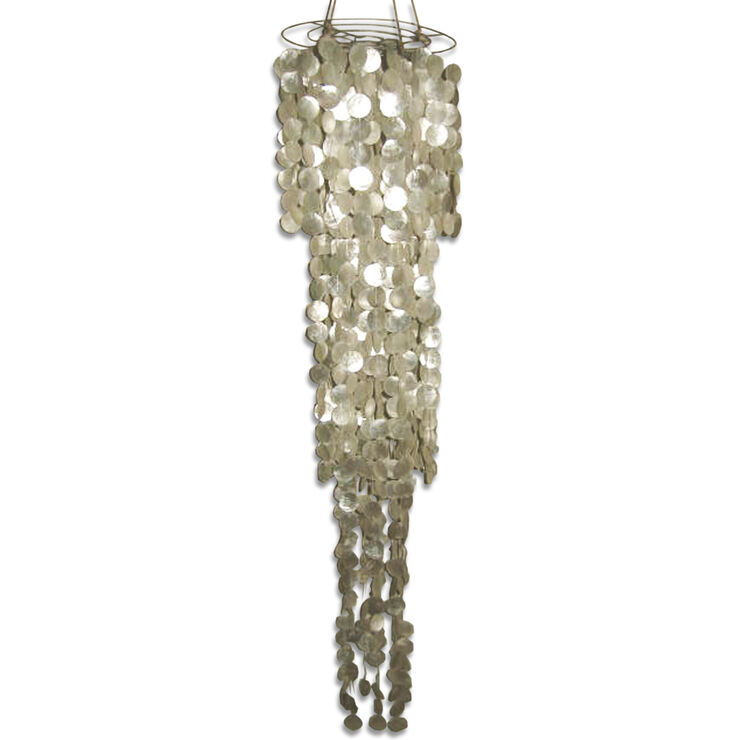 White Capiz Round Wind Chime 50 In At Home White Capiz Round Wind Chime 50 In