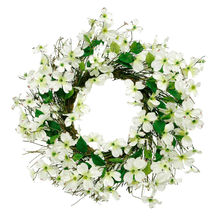 DOGWOOD WREATH - WHT | Wreaths, Spring wreath, Floral wreath