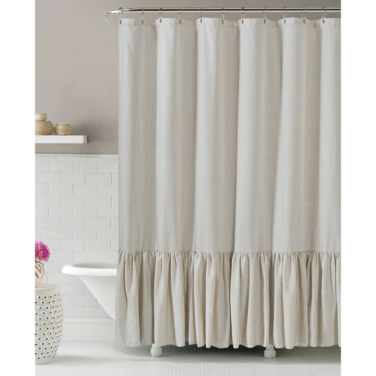 Oil Rubbed Bronze Curtain Rods Ruched Linen Shower Curtain