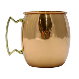 Copper Barrel Moscow Mule Mug with Brass Handle