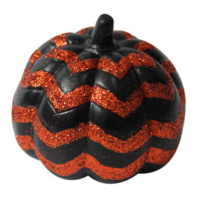 Small Orange and Black Chevron Pumpkin