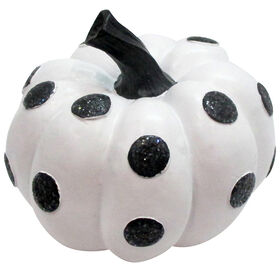 Miniature White Pumpkin with Black Dots